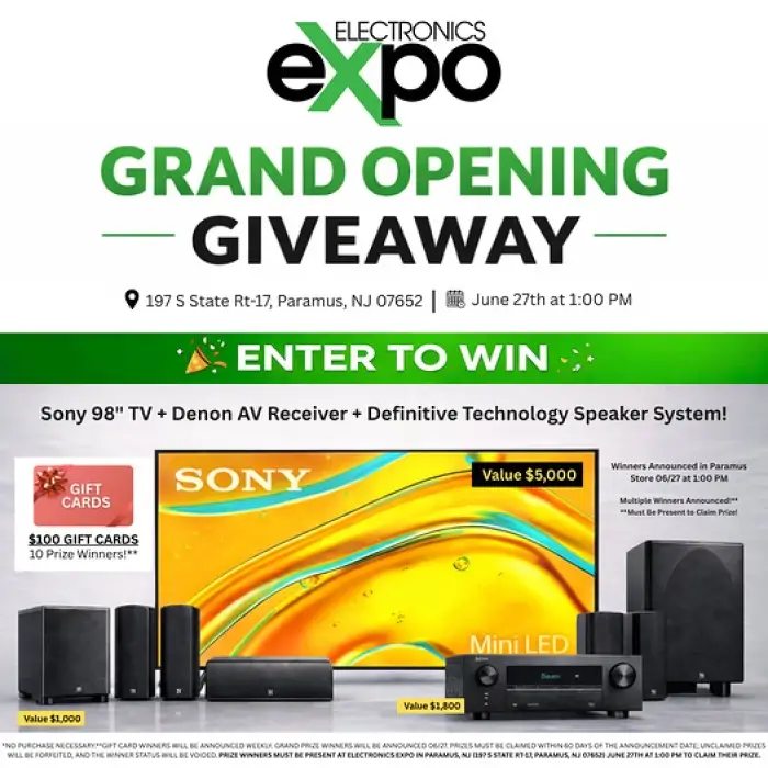 Win Sony 98″ TC and Speaker System